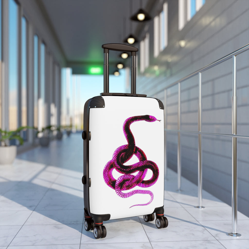 Valigia Rosa Serpente Nero