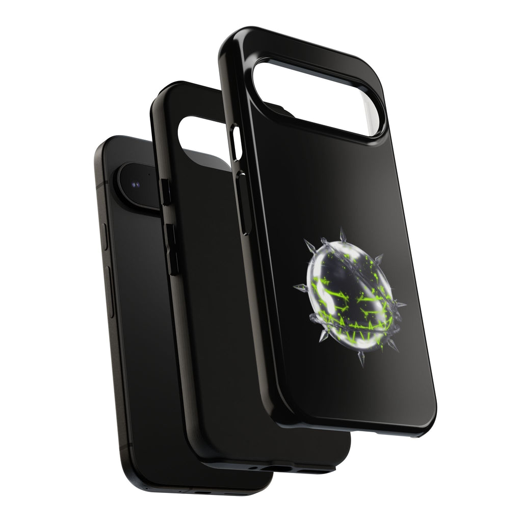 Cover per telefono in metallo verde neon