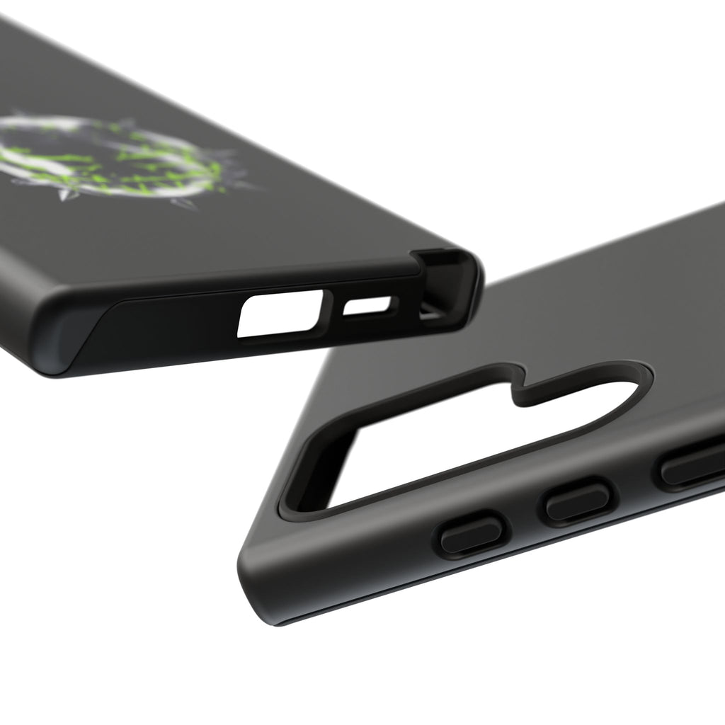 Cover per telefono in metallo verde neon