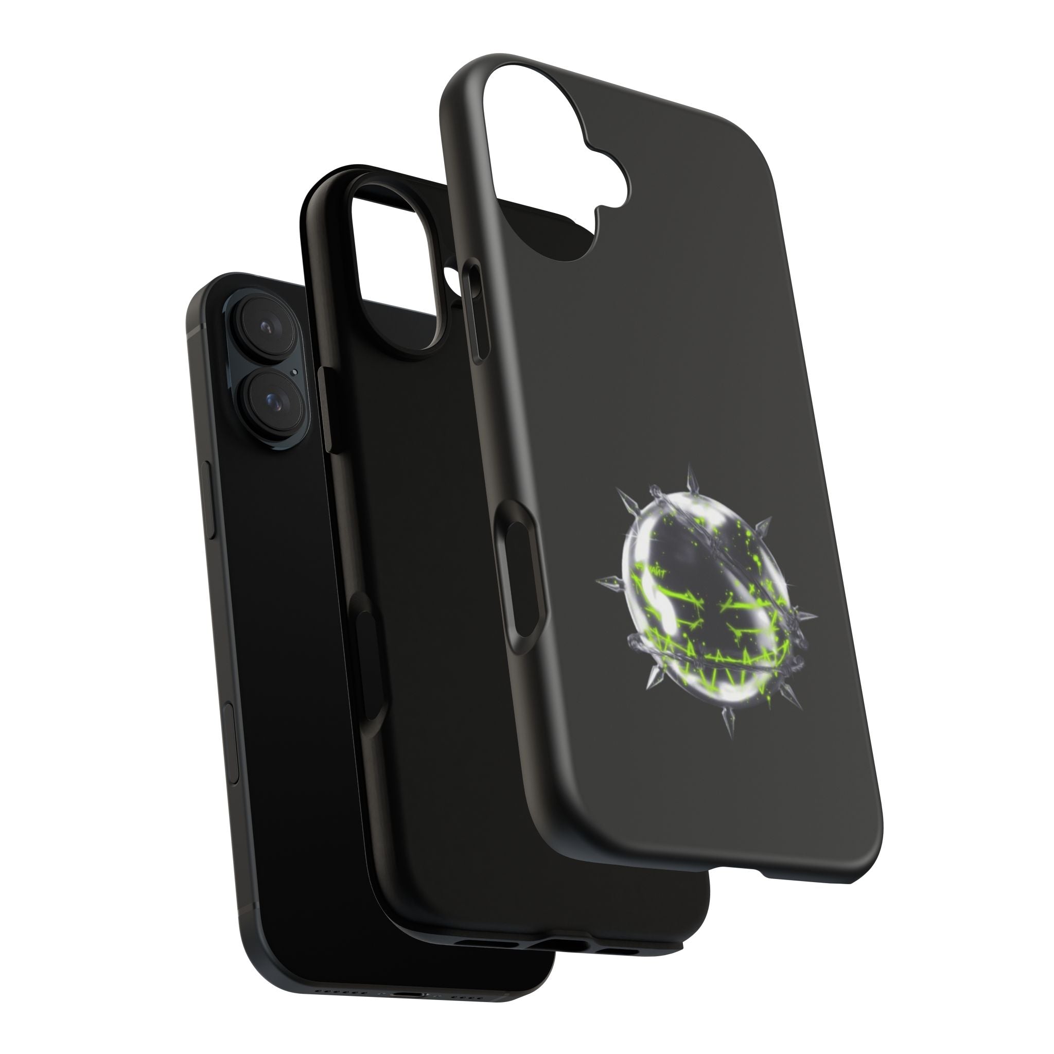 Cover per telefono in metallo verde neon