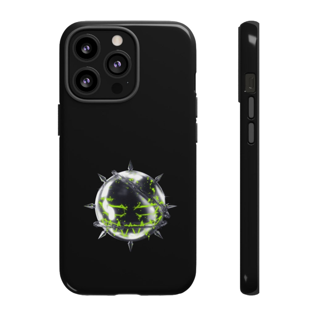 Cover per telefono in metallo verde neon