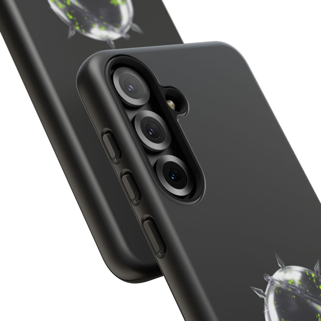 Cover per telefono in metallo verde neon