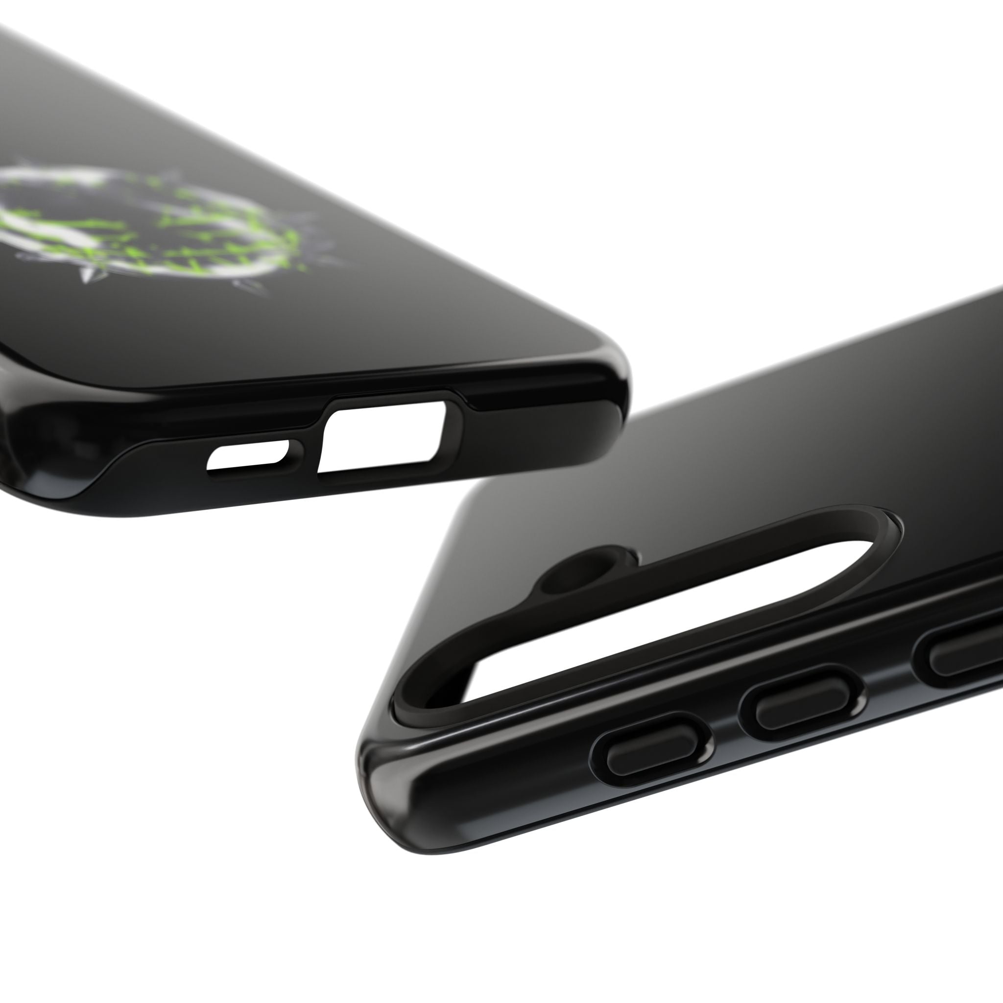 Cover per telefono in metallo verde neon