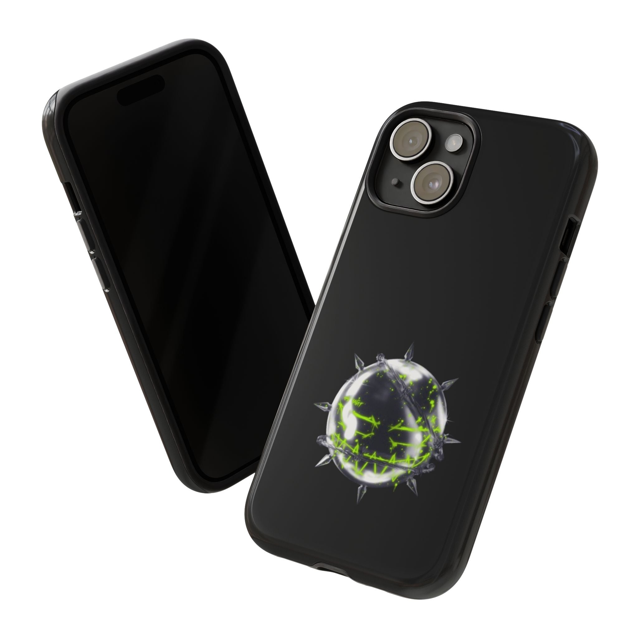 Cover per telefono in metallo verde neon