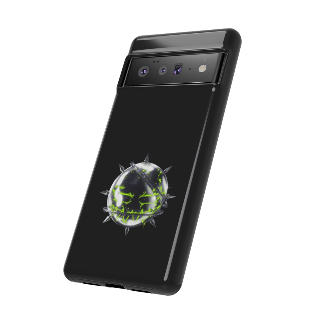 Cover per telefono in metallo verde neon