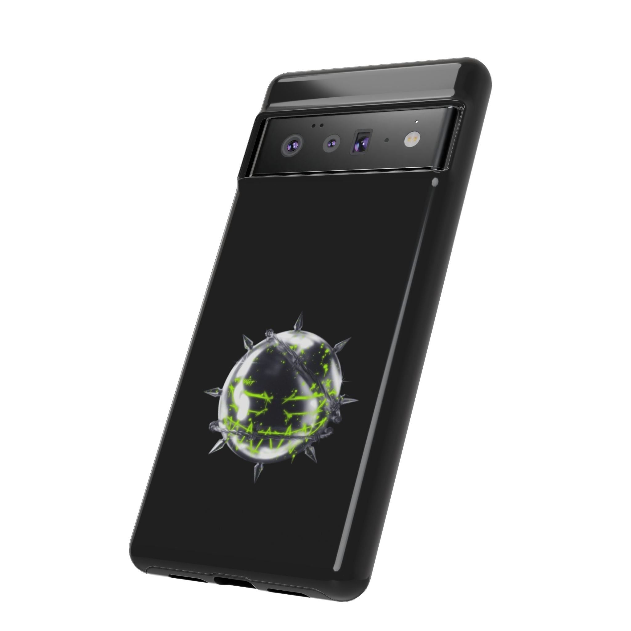 Cover per telefono in metallo verde neon