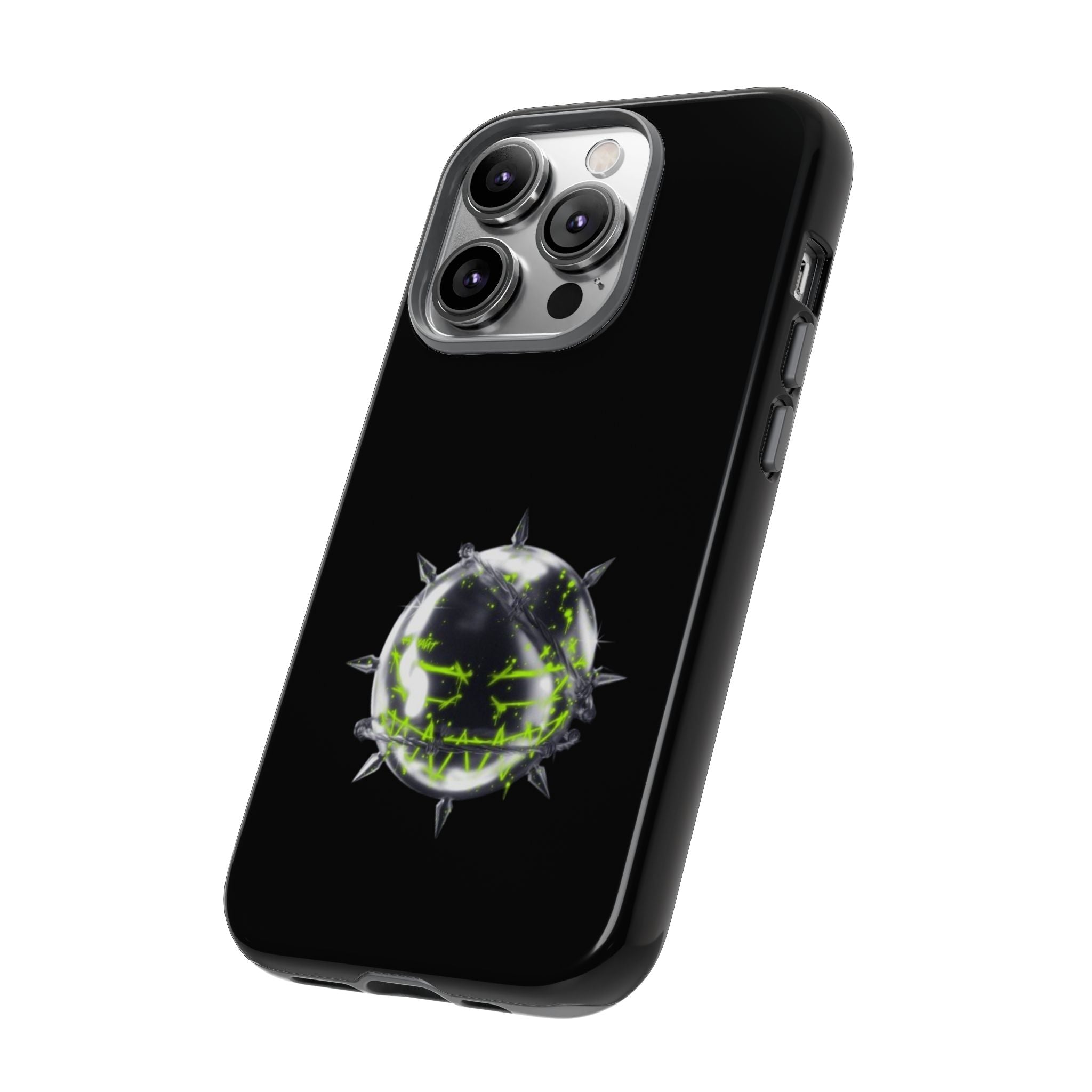 Cover per telefono in metallo verde neon