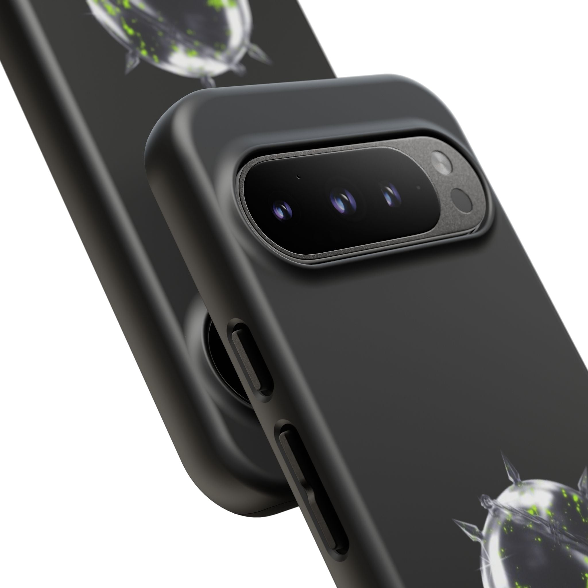 Cover per telefono in metallo verde neon