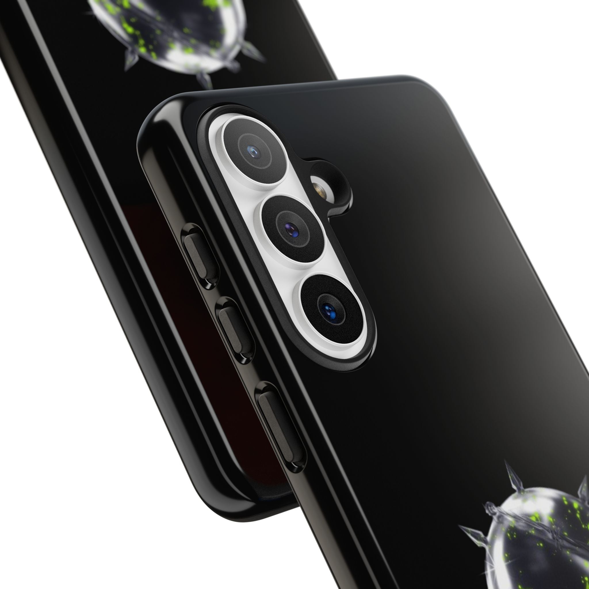 Cover per telefono in metallo verde neon