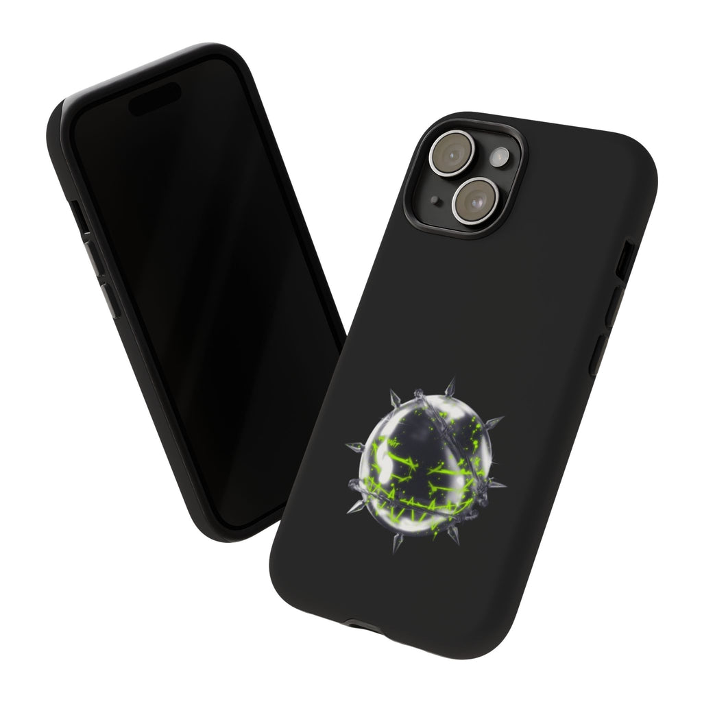 Cover per telefono in metallo verde neon