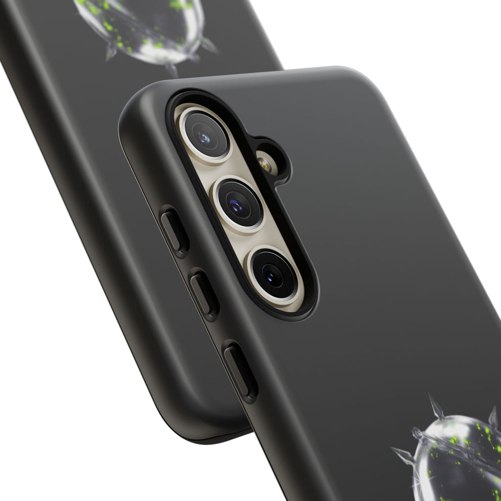 Cover per telefono in metallo verde neon