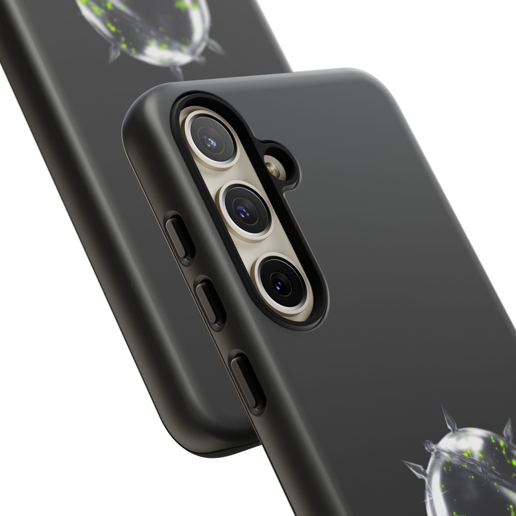 Cover per telefono in metallo verde neon
