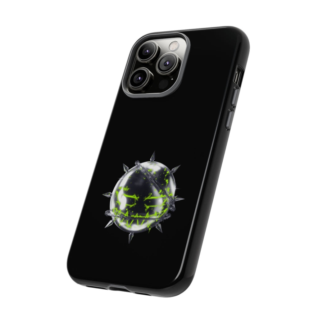Cover per telefono in metallo verde neon