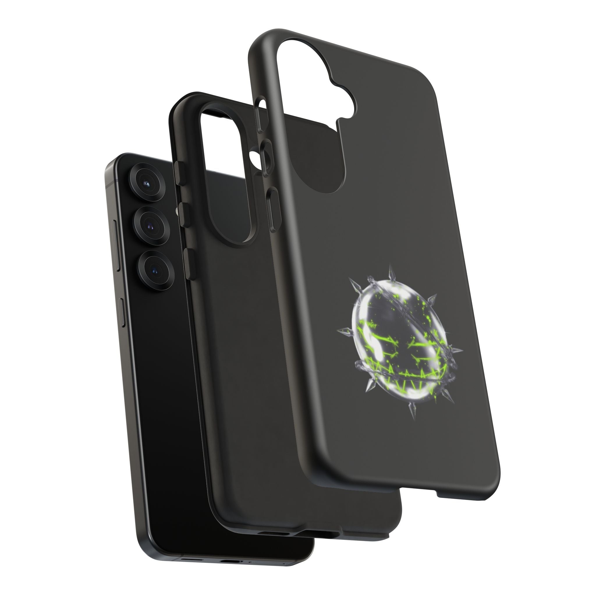 Cover per telefono in metallo verde neon