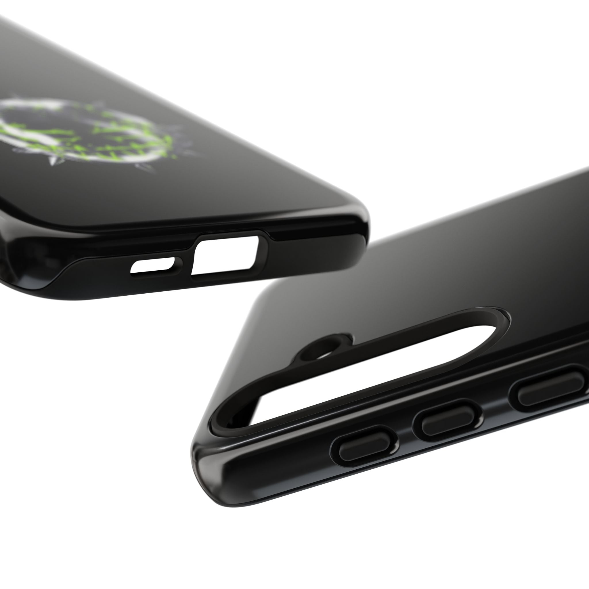 Cover per telefono in metallo verde neon
