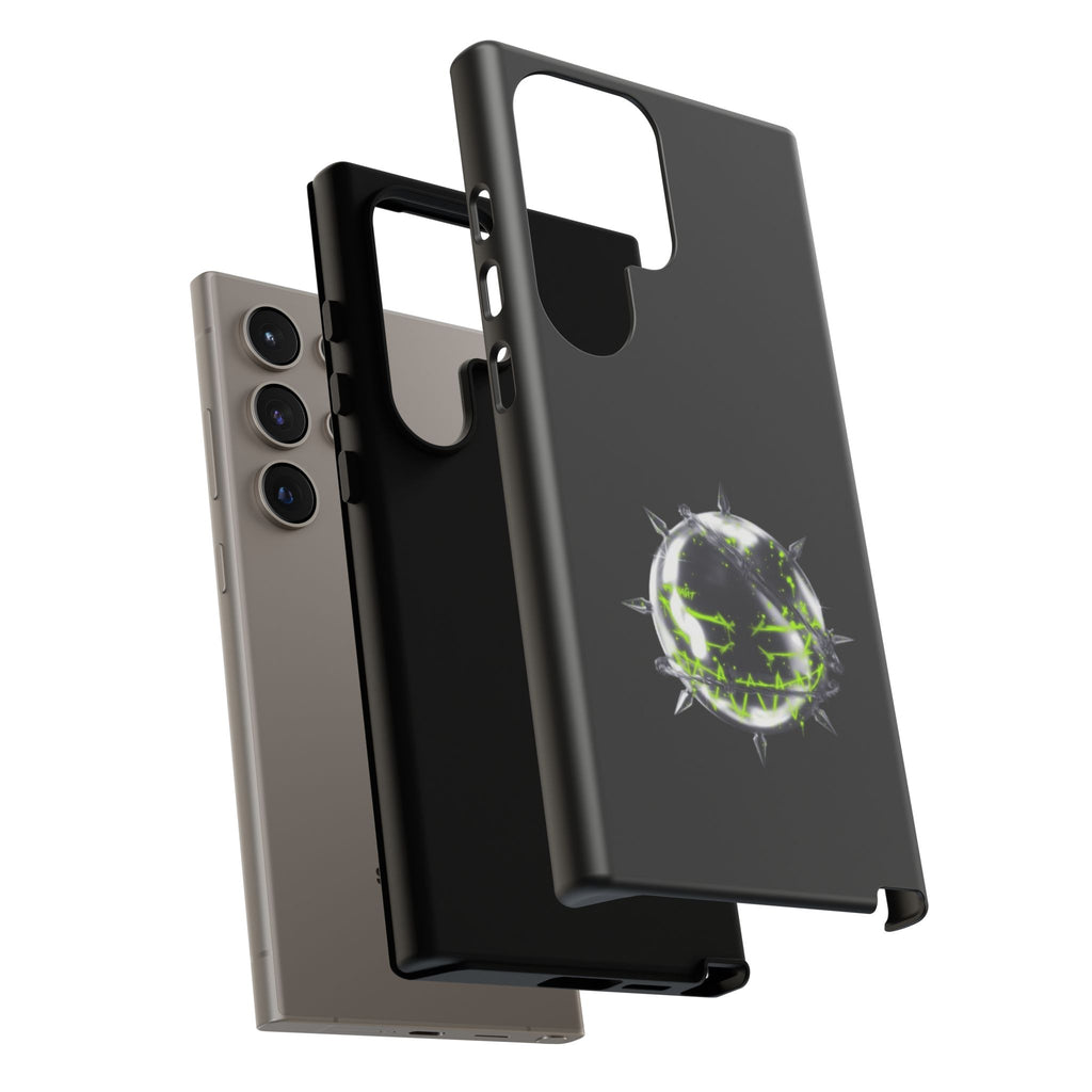 Cover per telefono in metallo verde neon