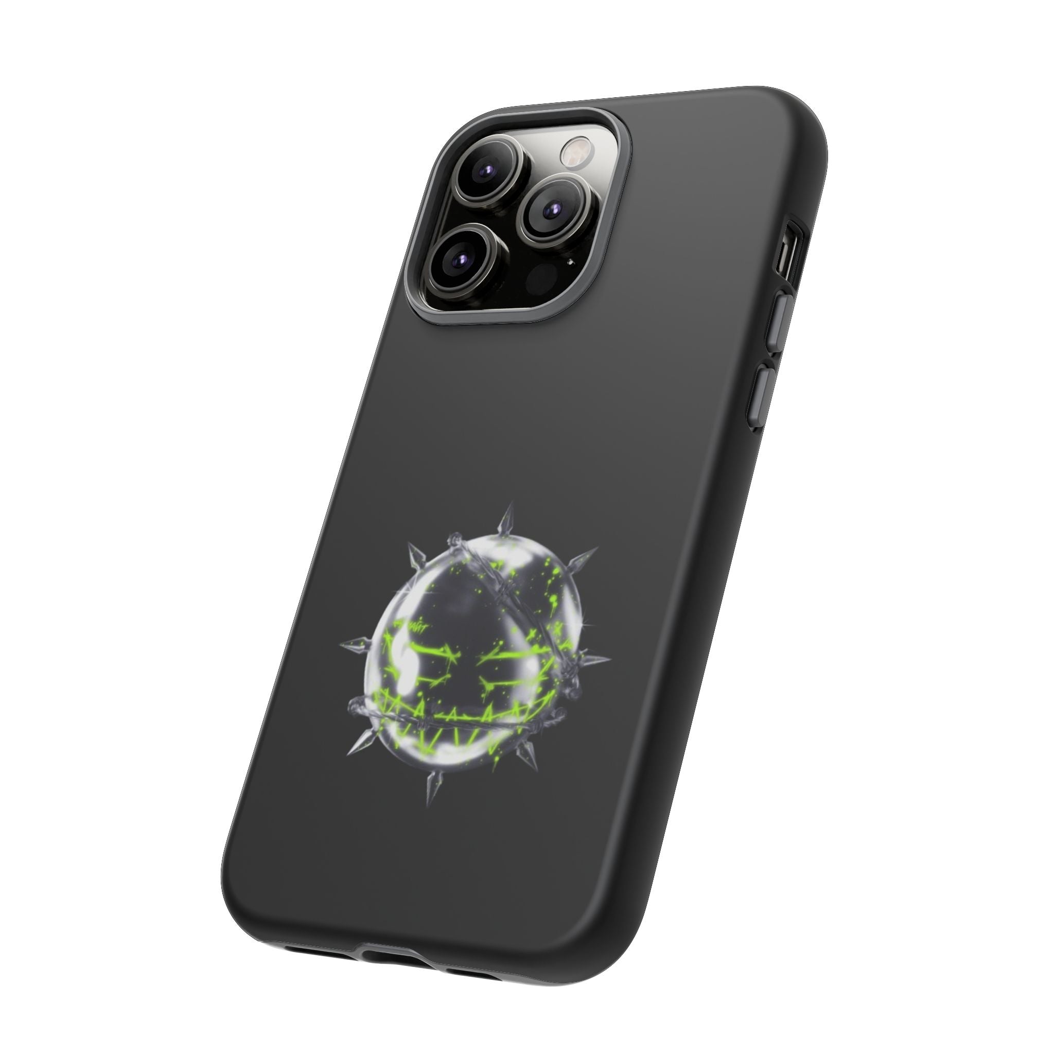 Cover per telefono in metallo verde neon