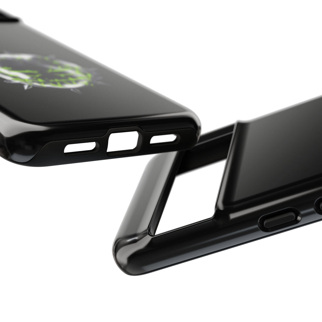 Cover per telefono in metallo verde neon
