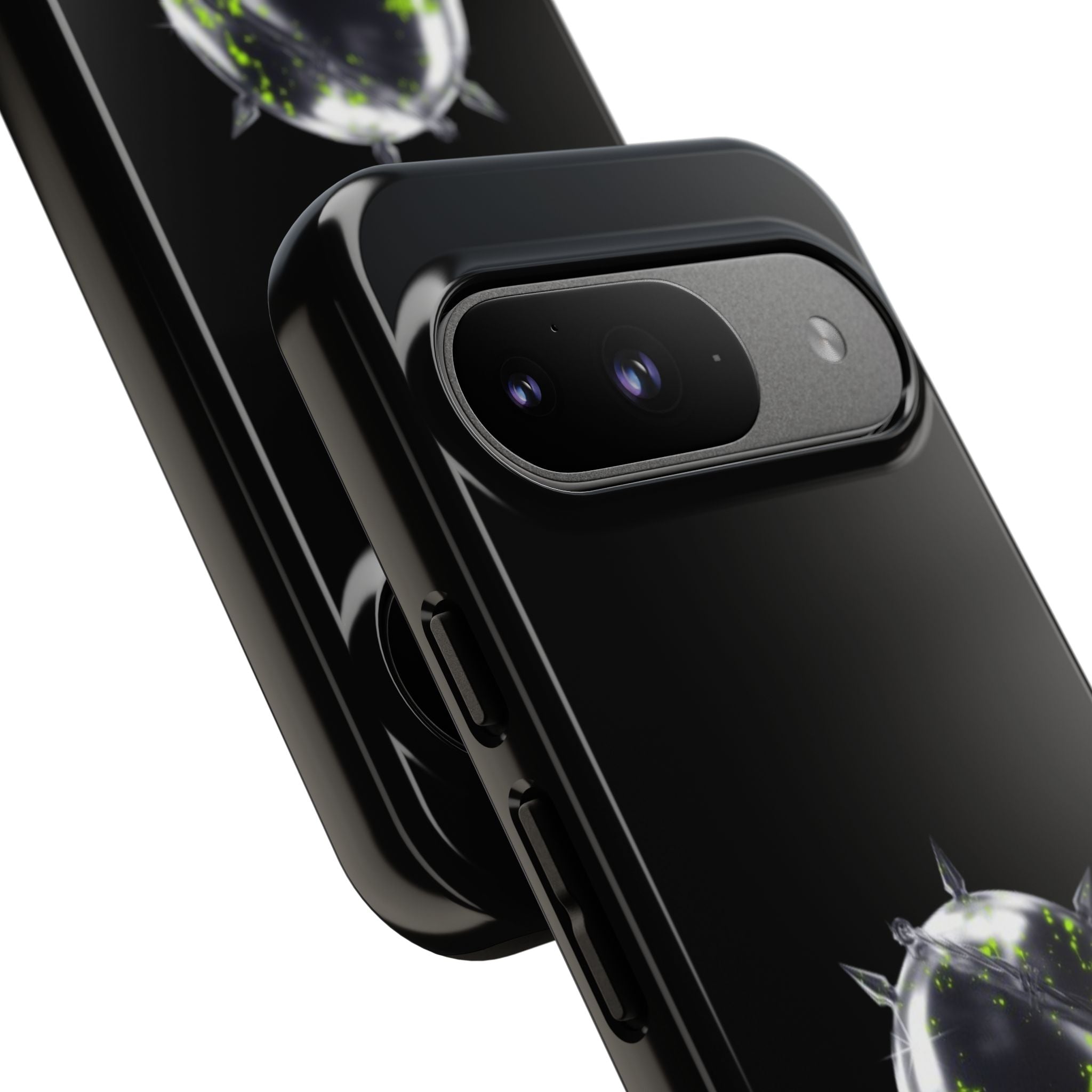 Cover per telefono in metallo verde neon