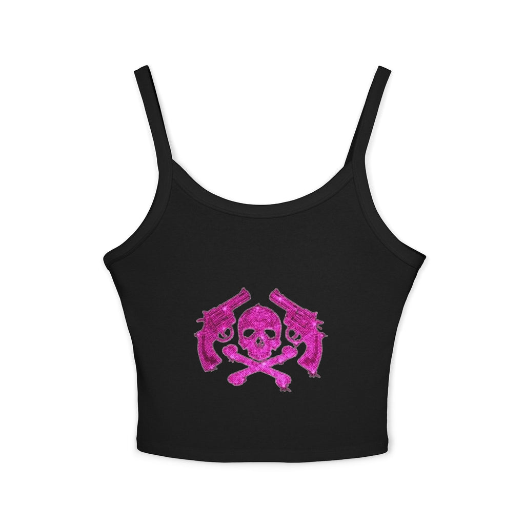 Top a Canotta Teschio Rosa