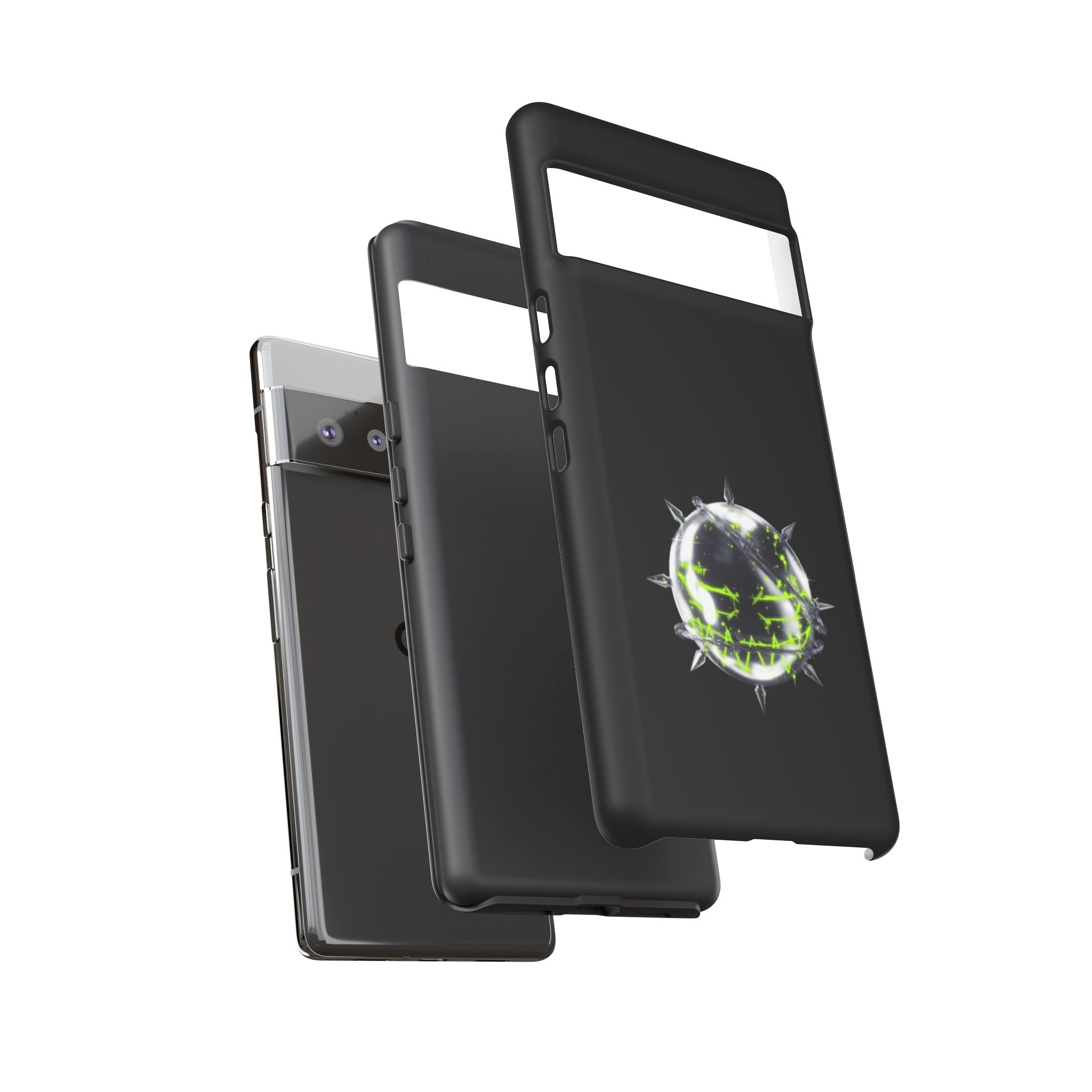 Cover per telefono in metallo verde neon