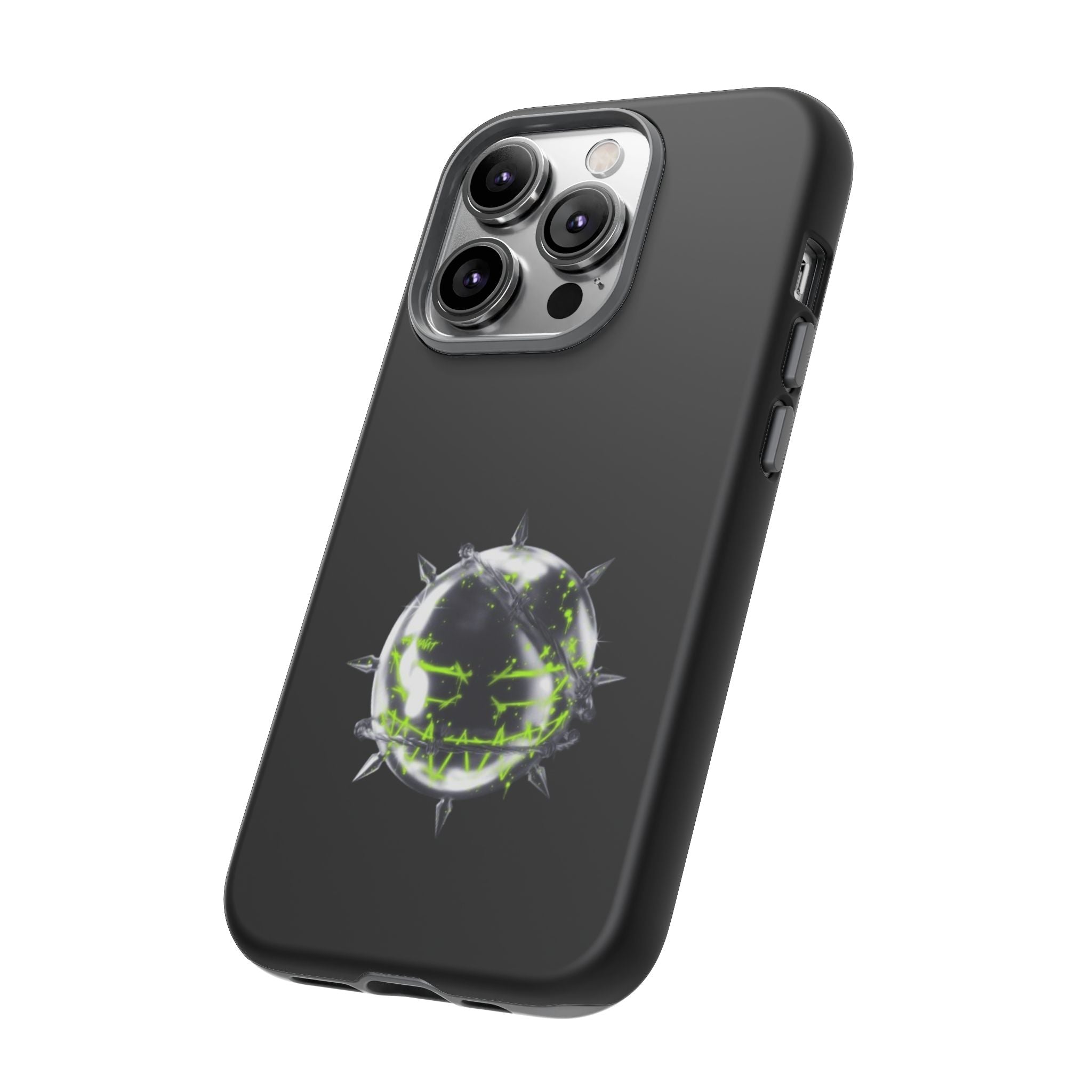 Cover per telefono in metallo verde neon