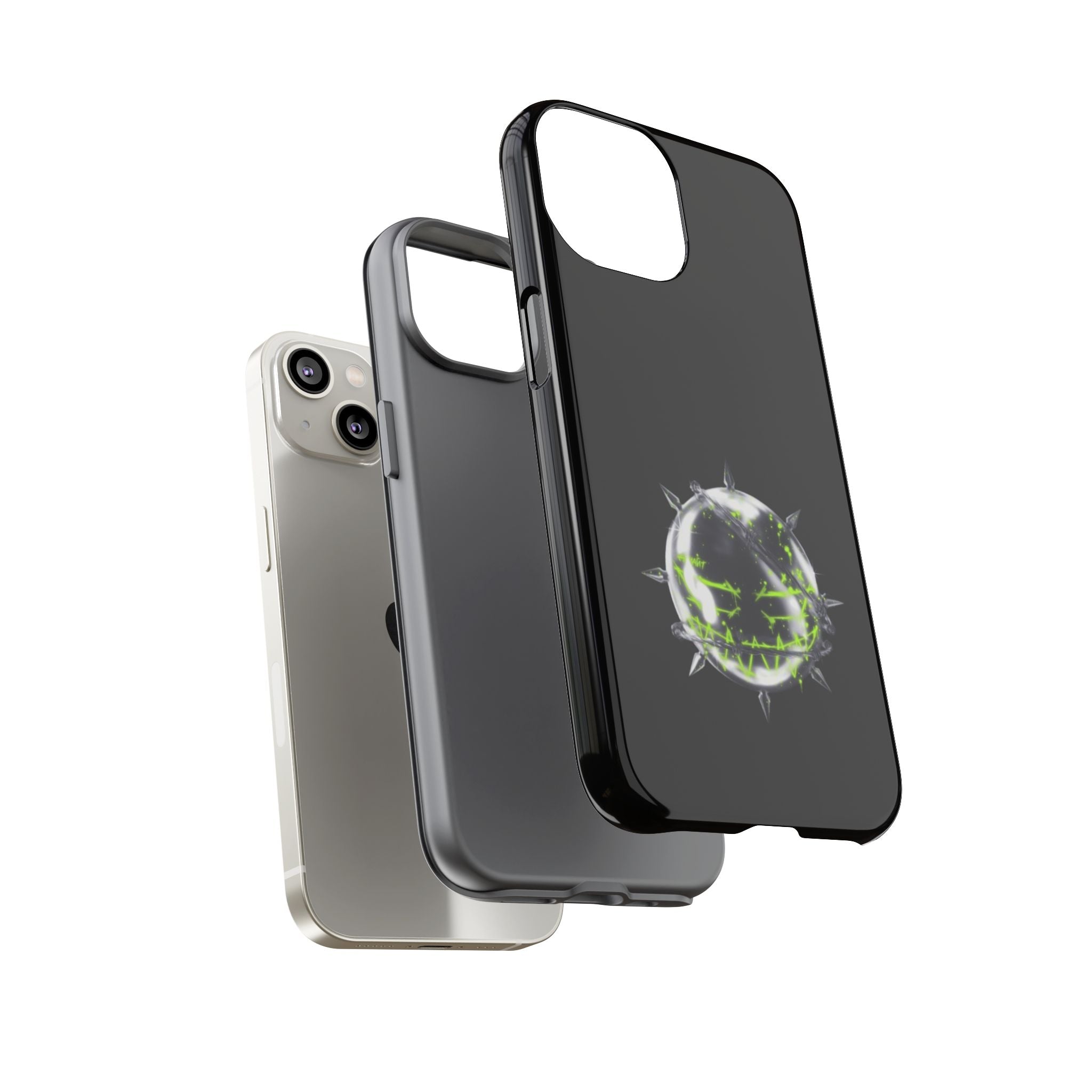 Cover per telefono in metallo verde neon