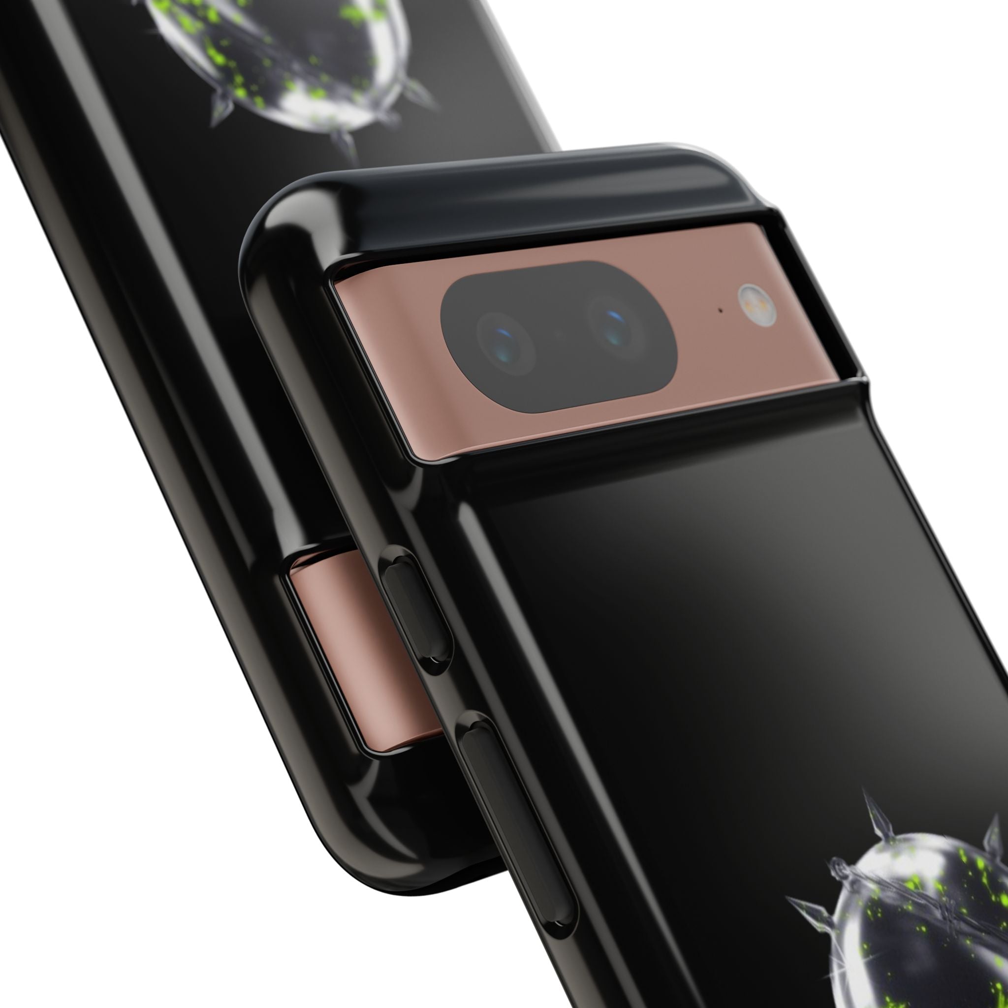 Cover per telefono in metallo verde neon