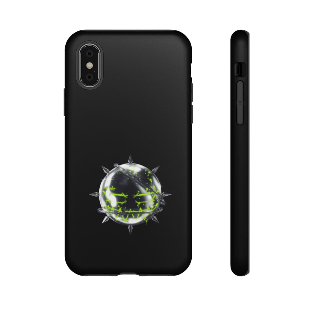 Cover per telefono in metallo verde neon
