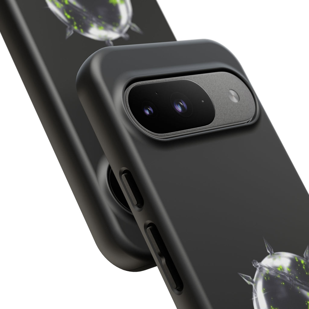 Cover per telefono in metallo verde neon