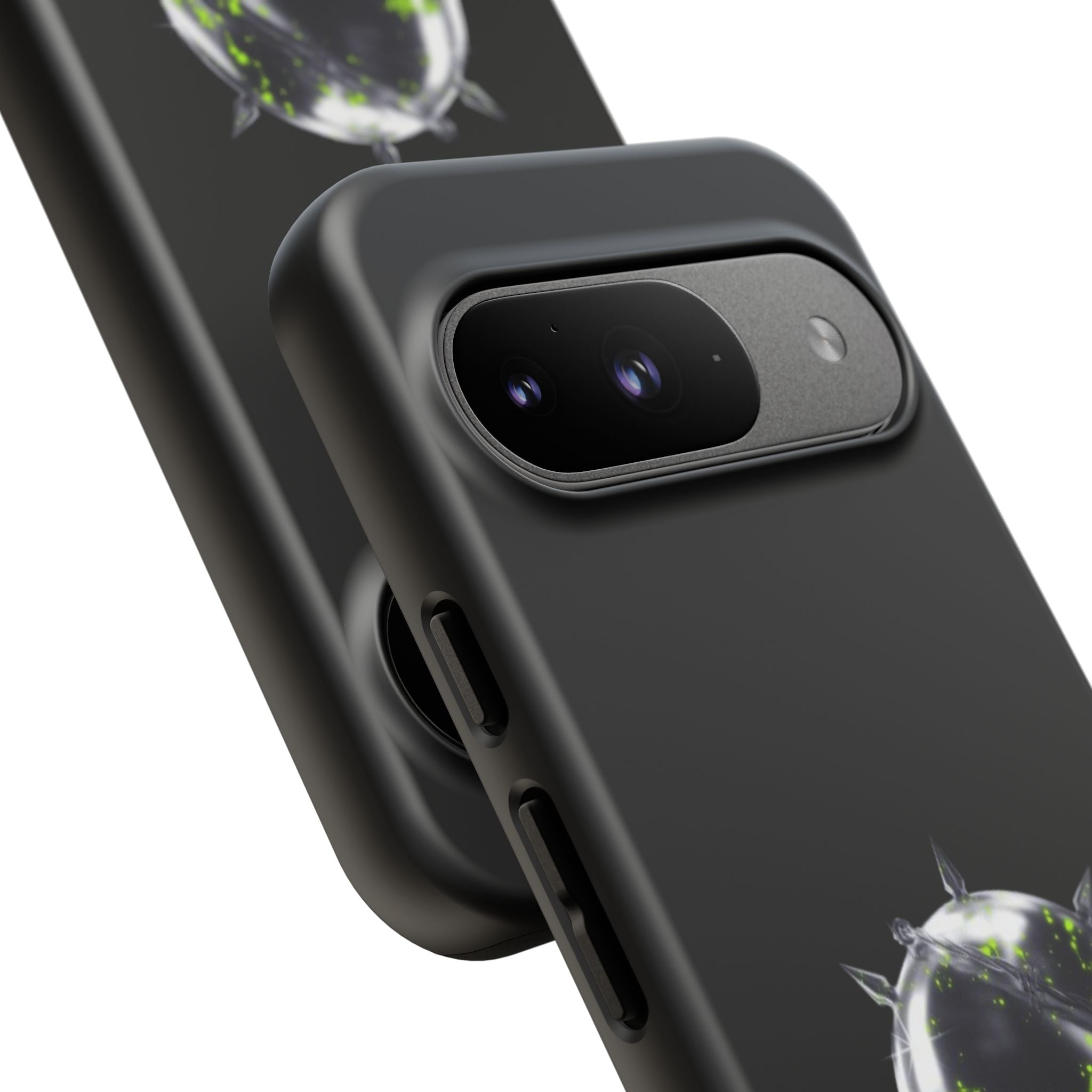 Cover per telefono in metallo verde neon