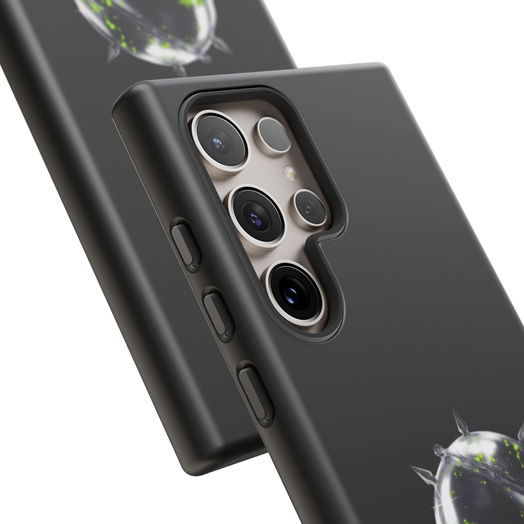 Cover per telefono in metallo verde neon
