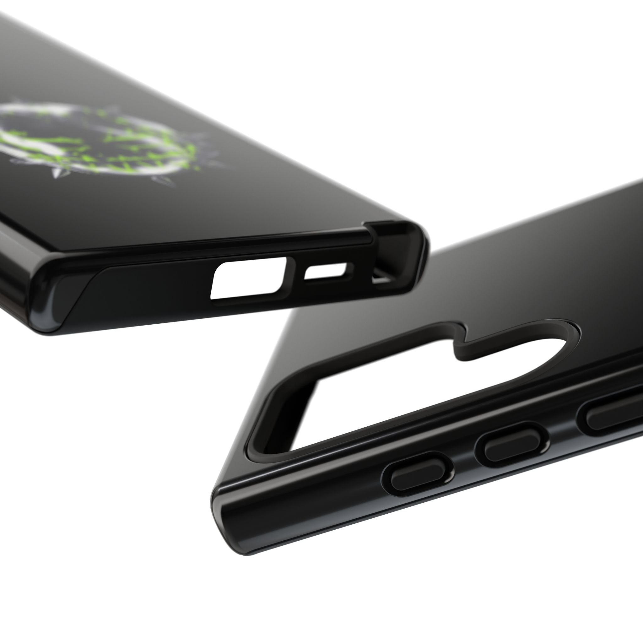 Cover per telefono in metallo verde neon
